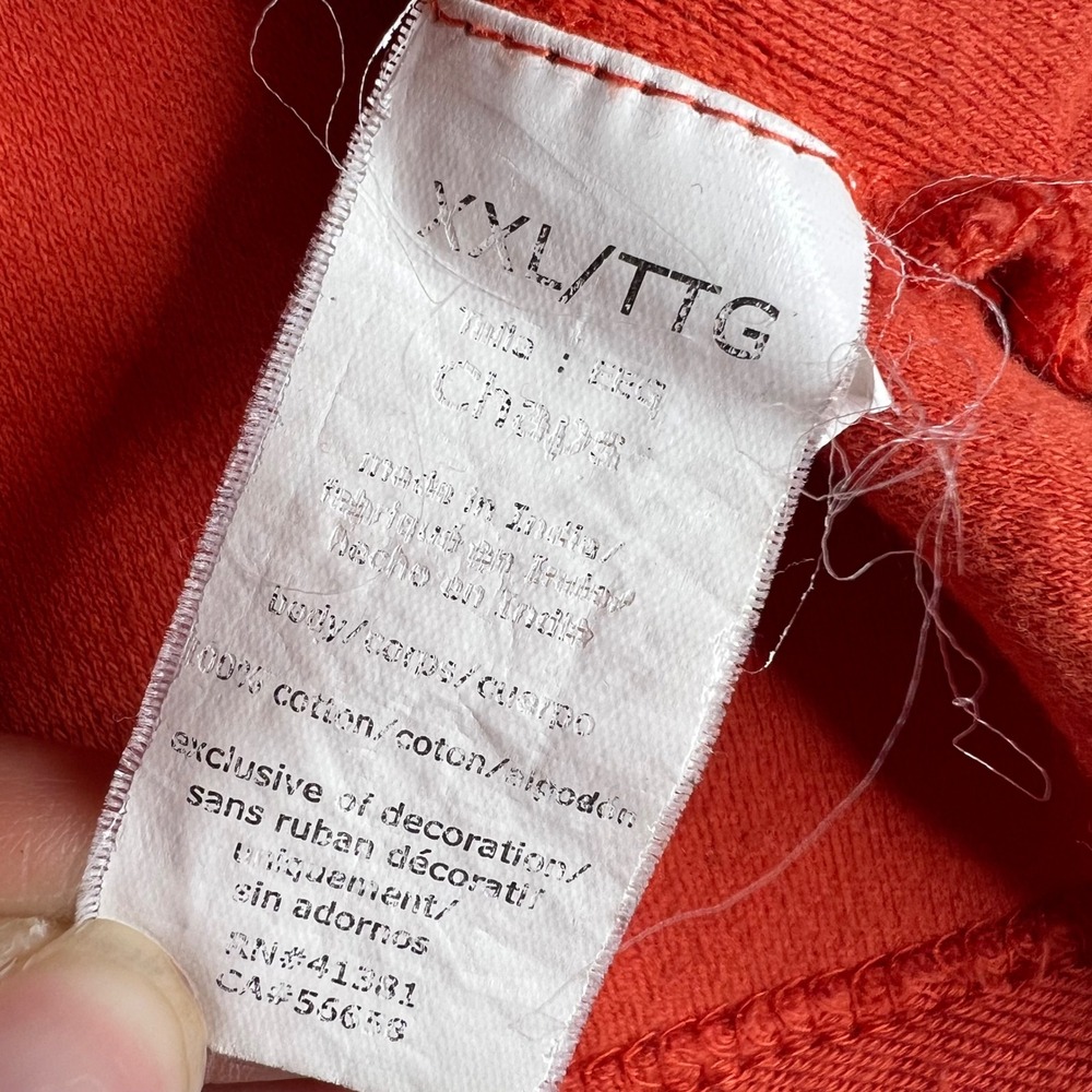 Chaps Mens XXL Orange‎ Quarter Zip Pullover Cotton Mock Neck Sweater Logo - Picture 3 of 7